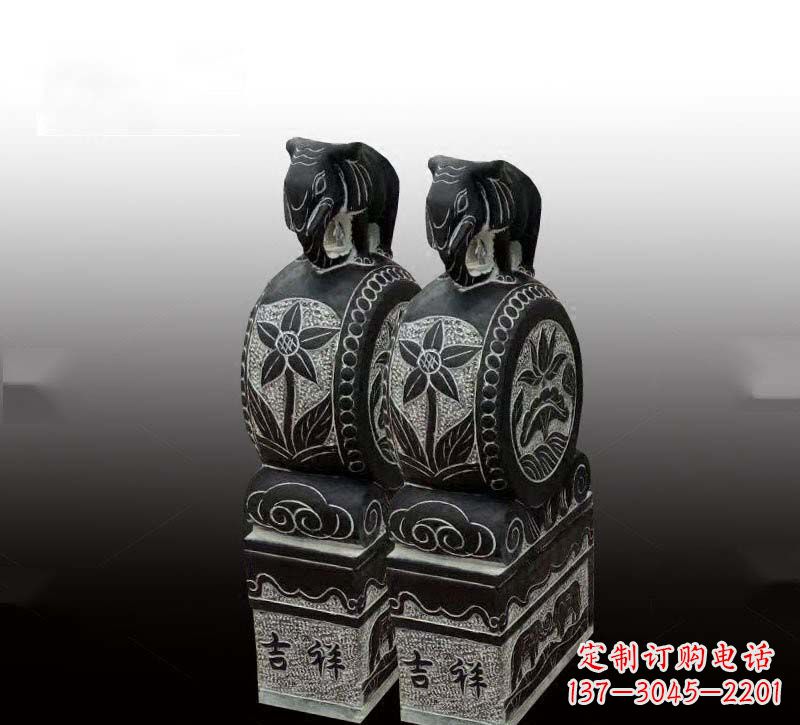 重庆青石仿古大象门墩