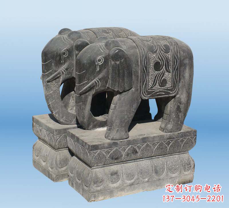 重庆青石仿古石雕大象