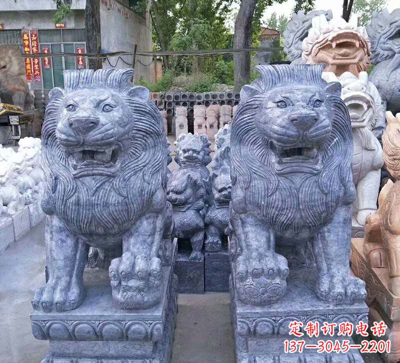 重庆青石仿古西洋狮子石雕