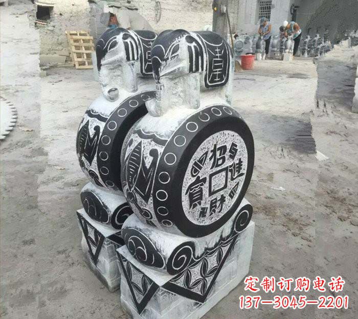 重庆华丽雅致!青石仿古招财进宝大象门墩