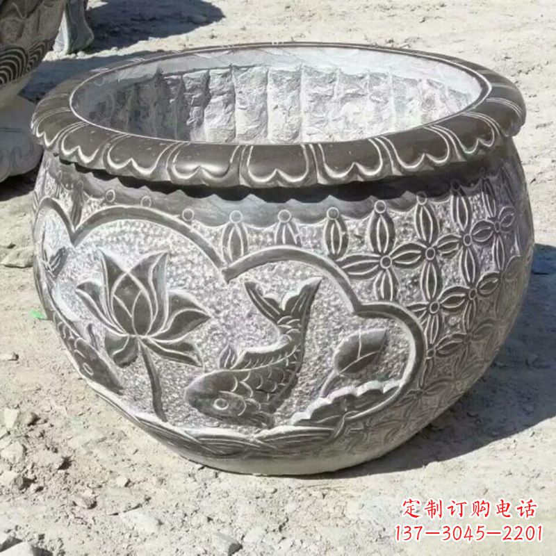 重庆精致青石浮雕水缸,为您打造精美绝伦的定制雕塑
