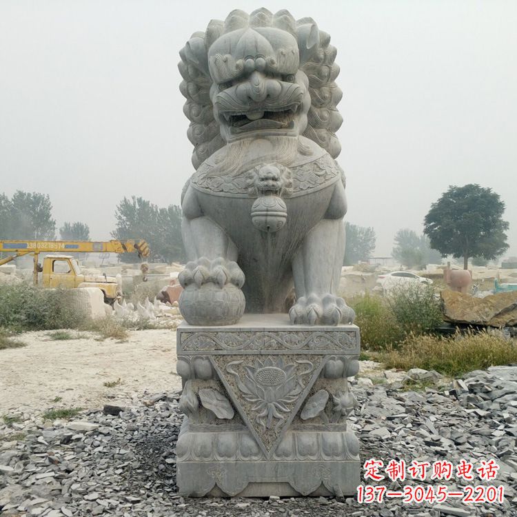 重庆完美雕刻,精美青石狮子雕塑