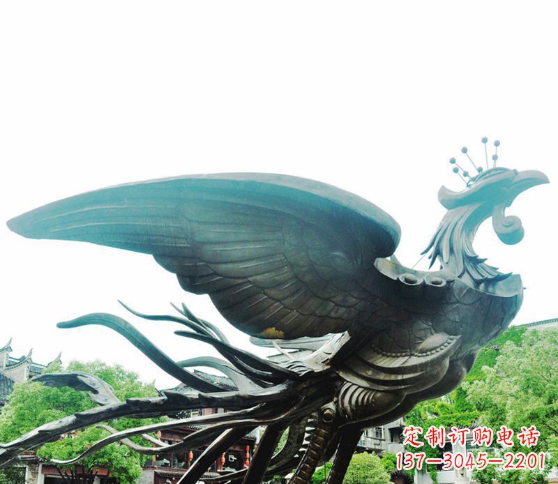 重庆青铜凤凰雕塑,传承古典魅力