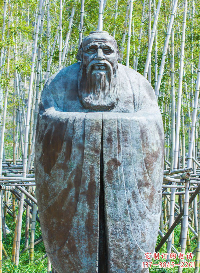 重庆青铜孔子人像雕塑,真实还原历史智慧精神