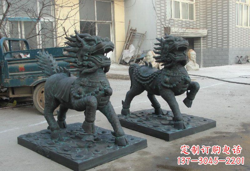 重庆青铜立式麒麟雕塑