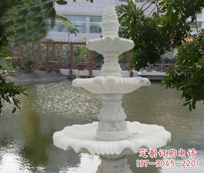 重庆三层喷泉汉白玉公园石雕