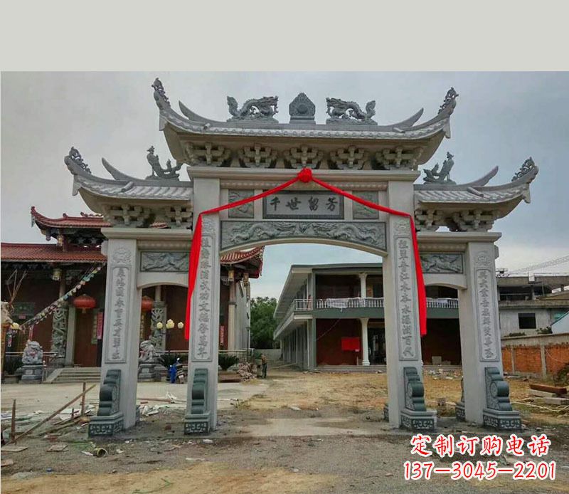 重庆以传统工艺为源的独特牌坊石雕