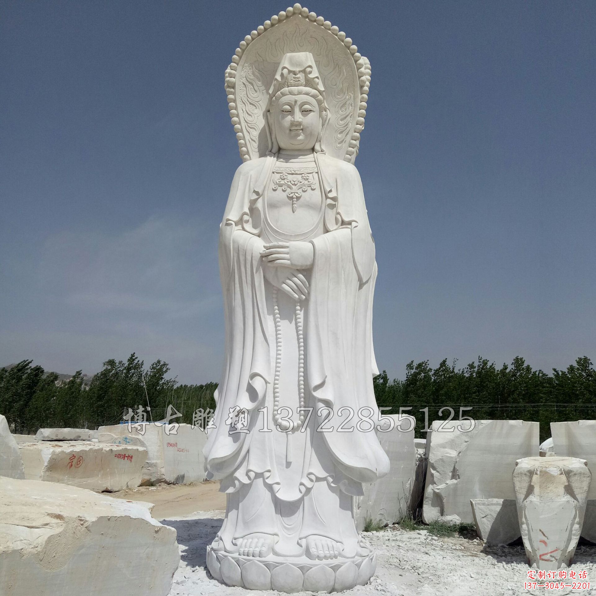 重庆观赏性质的三面观音石雕塑