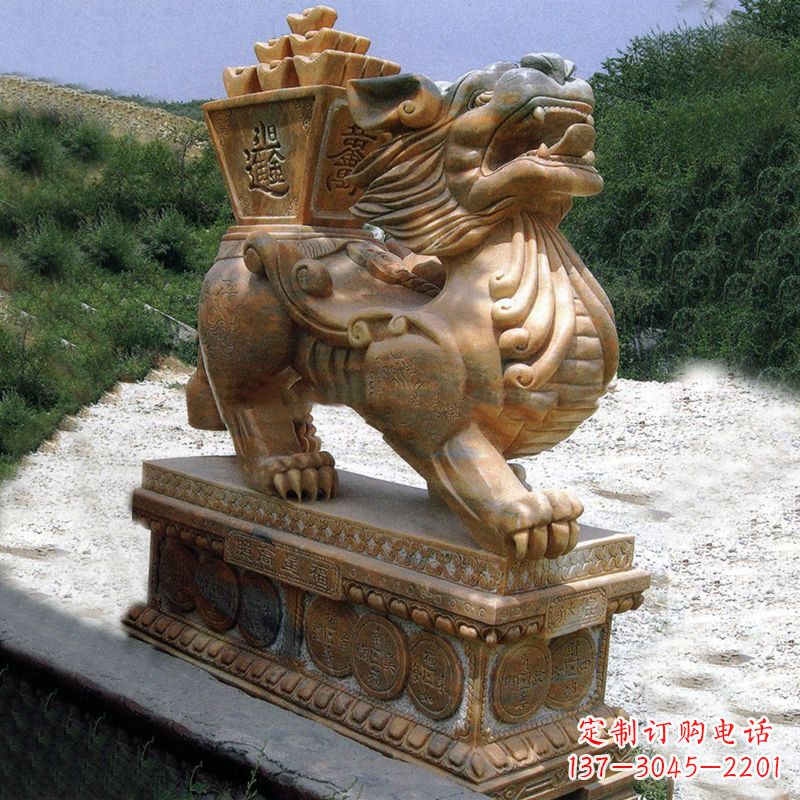 重庆商场企业看门神兽“日进斗金”招财貔貅石雕