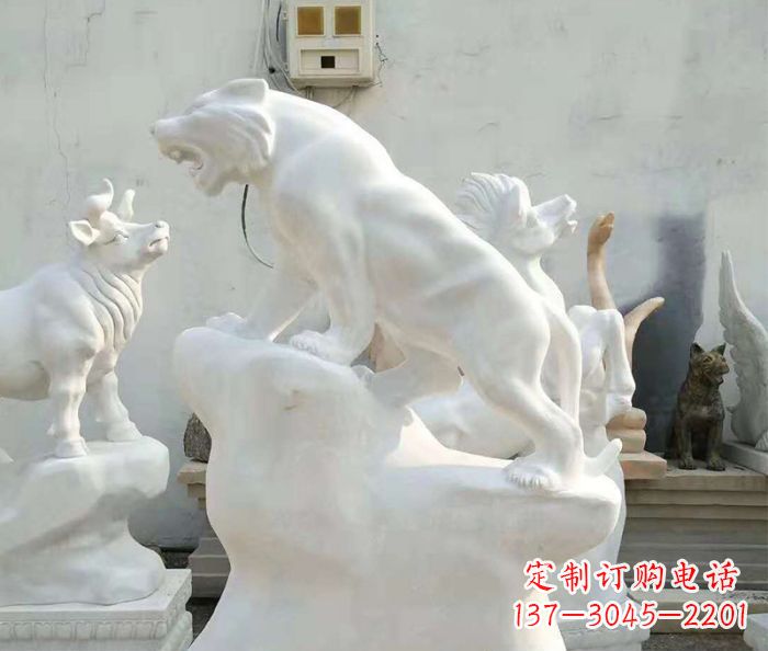 重庆中领雕塑:汉白玉老虎雕塑