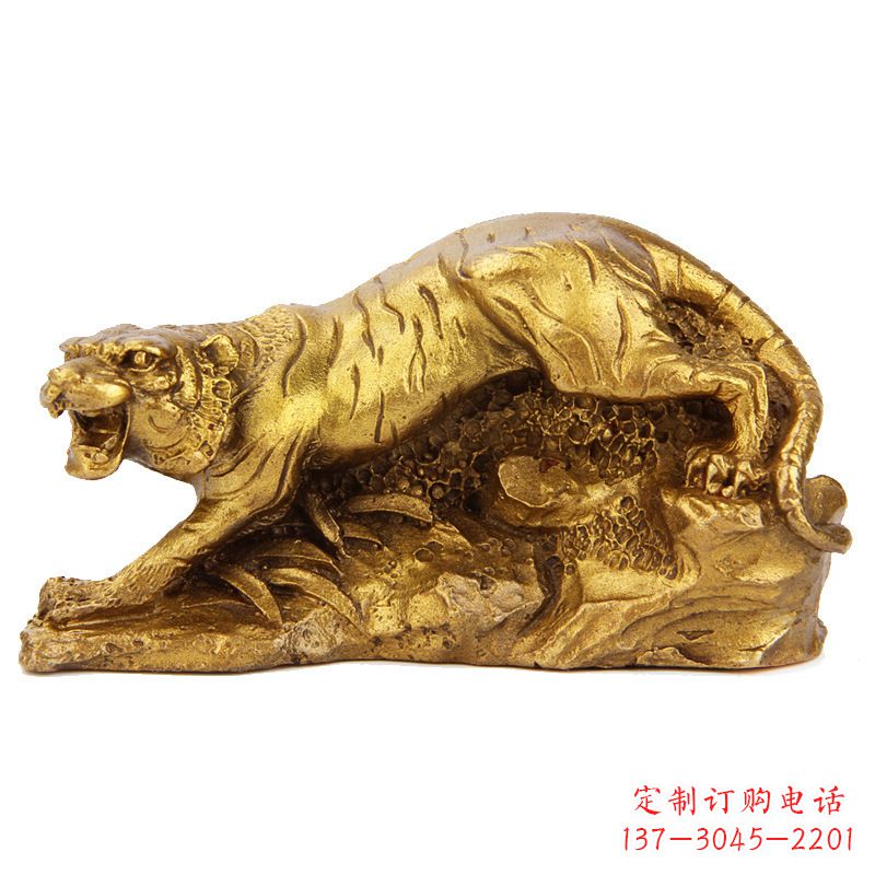 重庆中领雕塑生肖铜虎鎏金摆件,是一款以生肖虎…