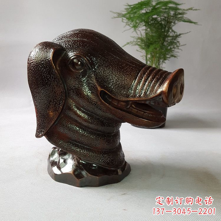重庆精美完美的生肖猪铜兽首