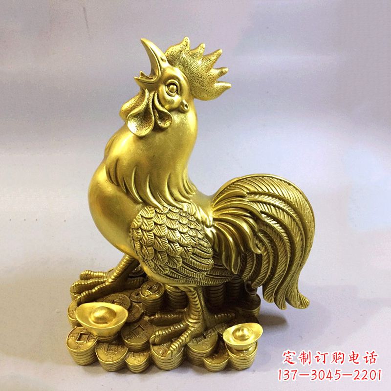 重庆风雅纯铜抓钱鸡雕塑