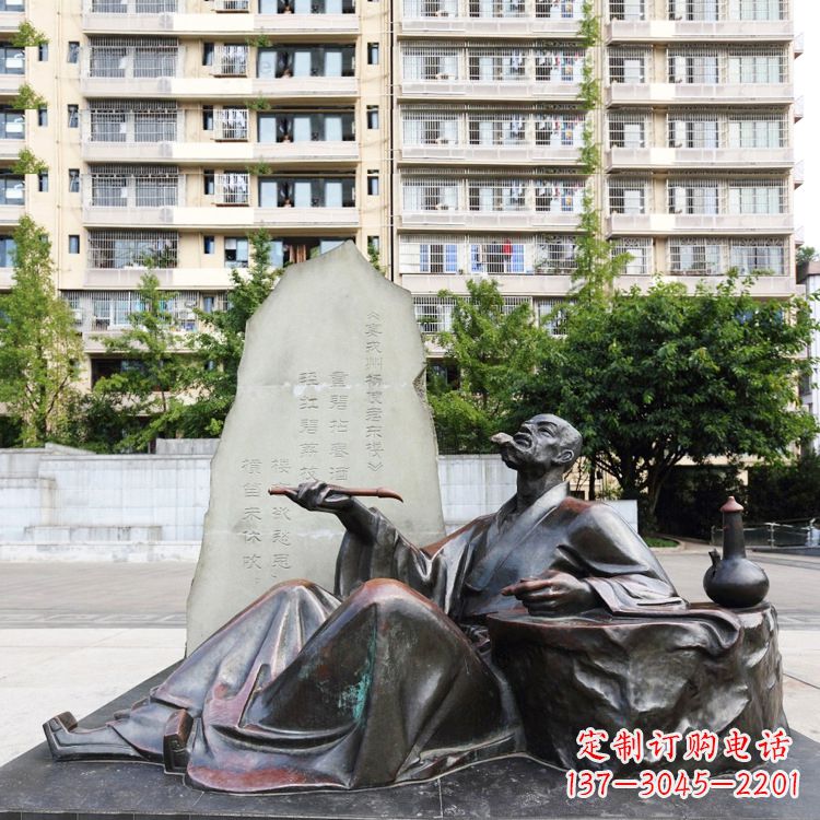 重庆尊贵古朴的古代诗人情景雕塑——杜甫雕塑