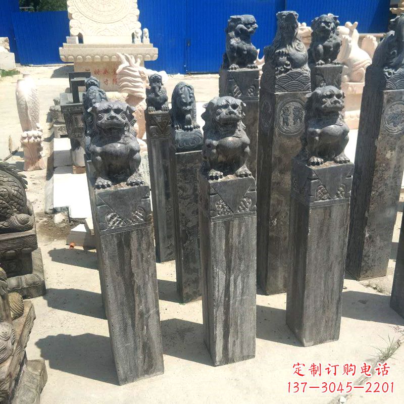 重庆狮子拴马桩雕塑,展现国之雄风