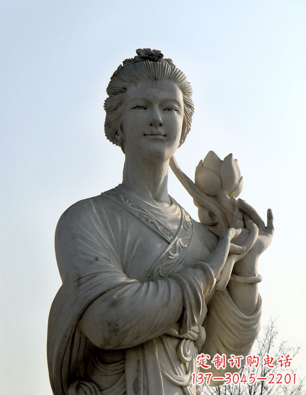 重庆汉白玉荷花雕塑,精致美丽无双!
