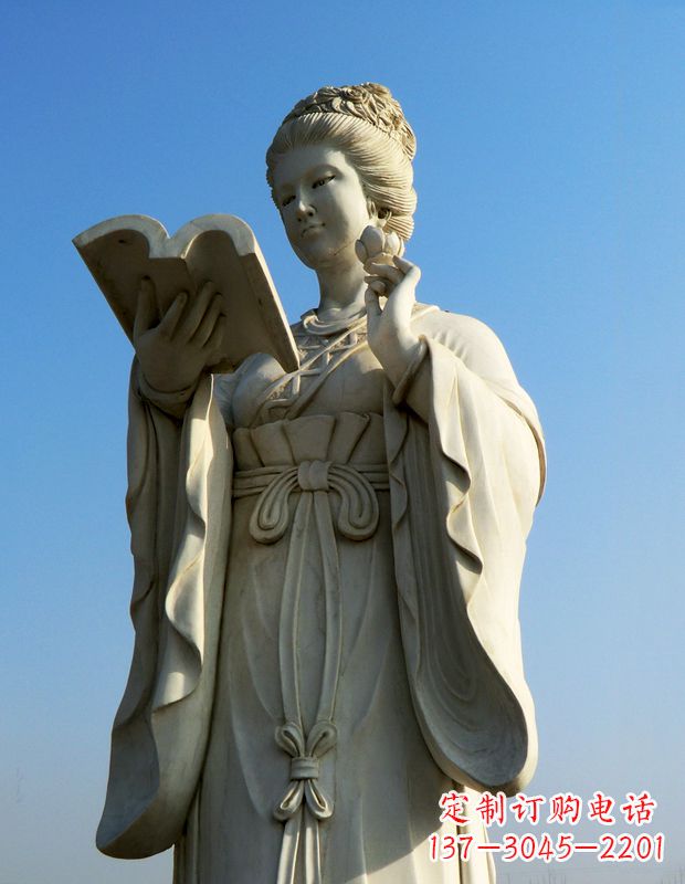 重庆十二花神之十一月山茶花王昭君汉白玉古代美女雕像