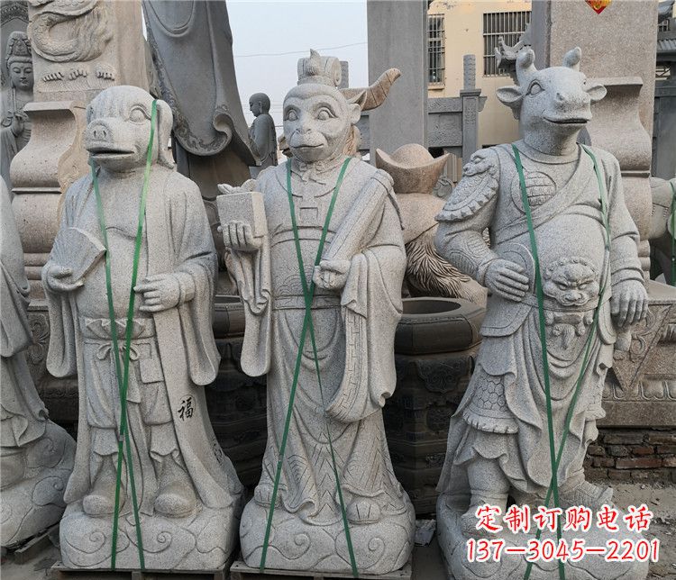 重庆十二生肖动物石雕,悦目明快!