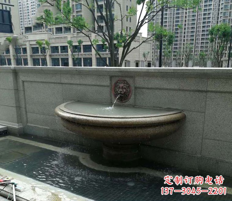 重庆石雕半壁喷泉半壁水钵