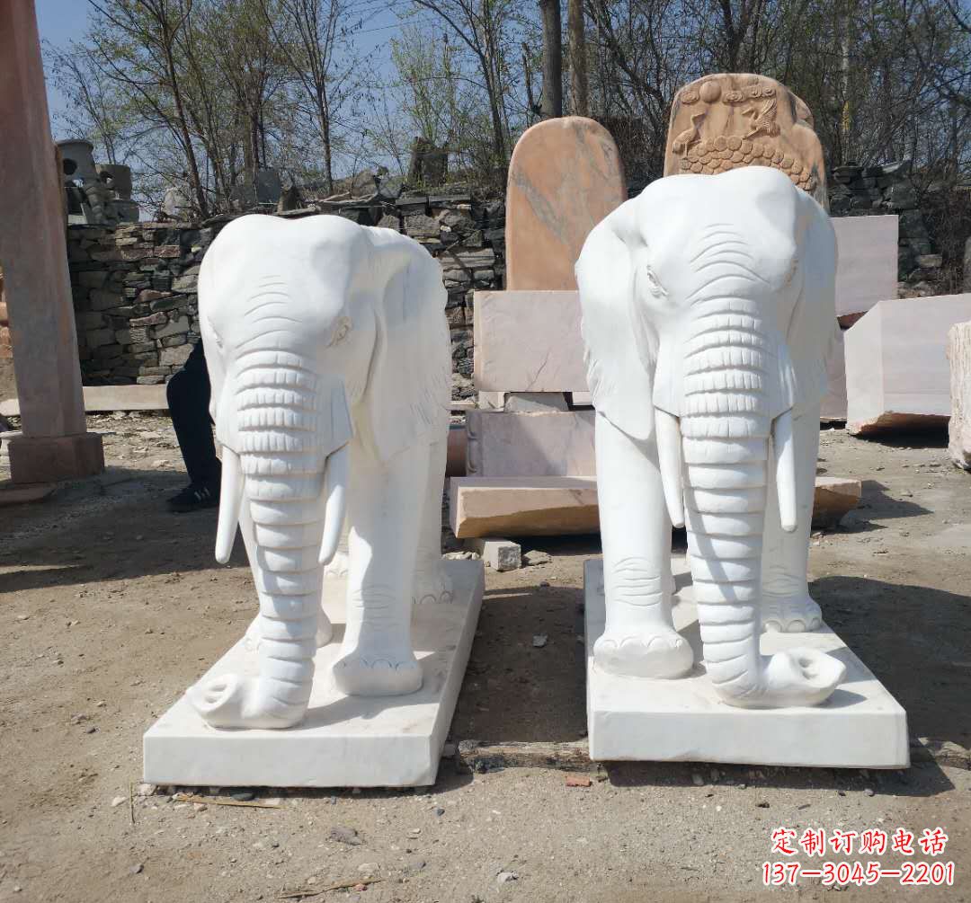重庆石雕汉白玉大象 (2)