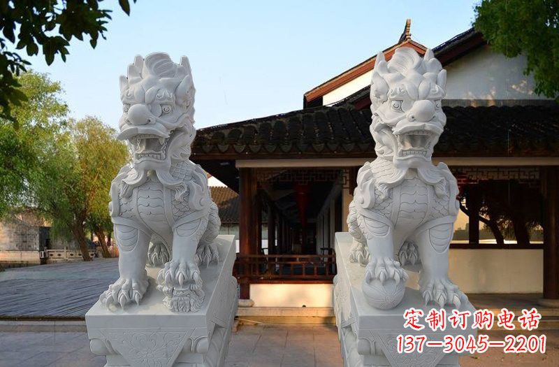 重庆石雕汉白玉麒麟