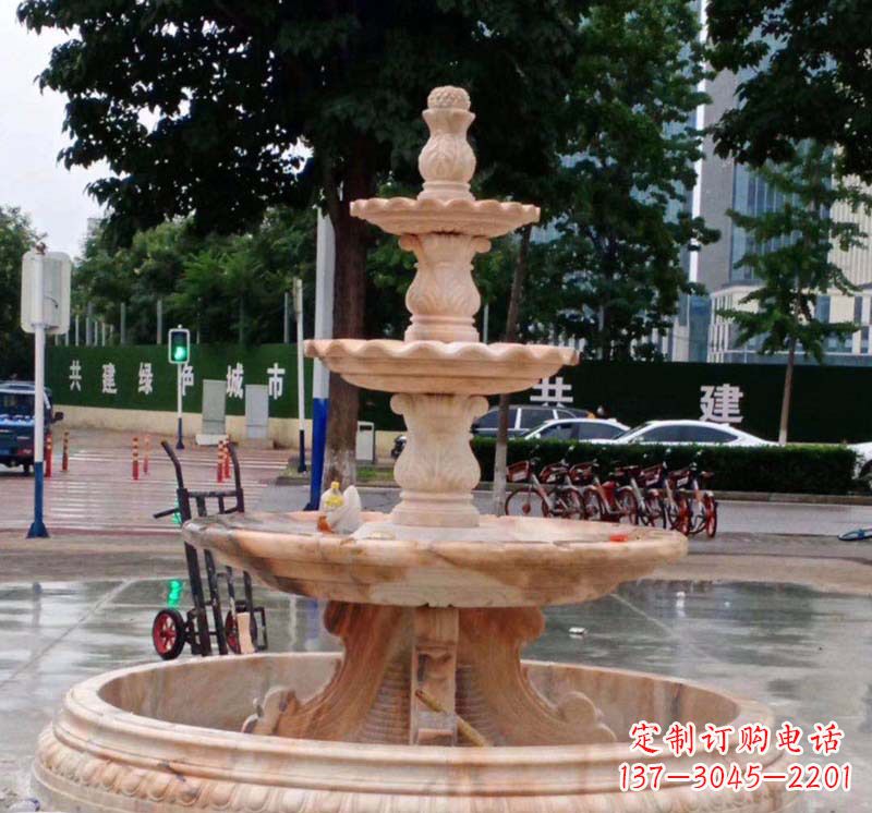 重庆石雕喷泉叠水钵