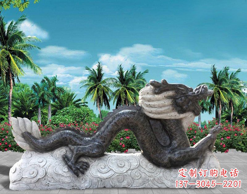 重庆中领雕塑:精美石刻喷水龙雕塑