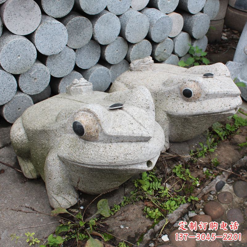 重庆石雕青蛙喷水雕塑