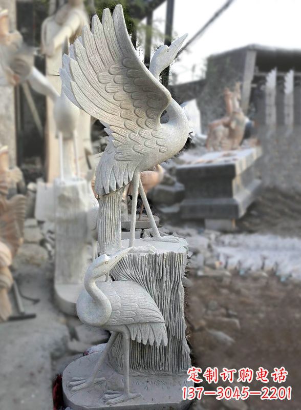 重庆石雕仙鹤景观摆件