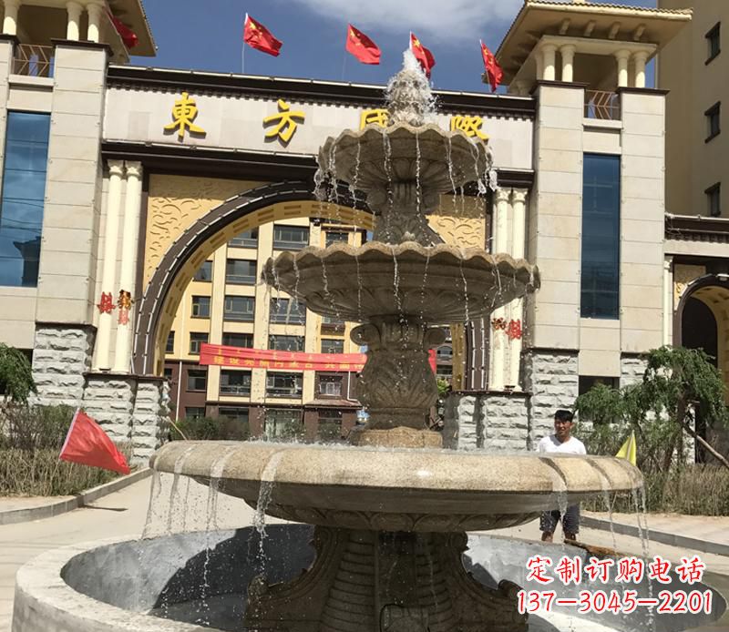 重庆石雕小区大型喷泉雕塑