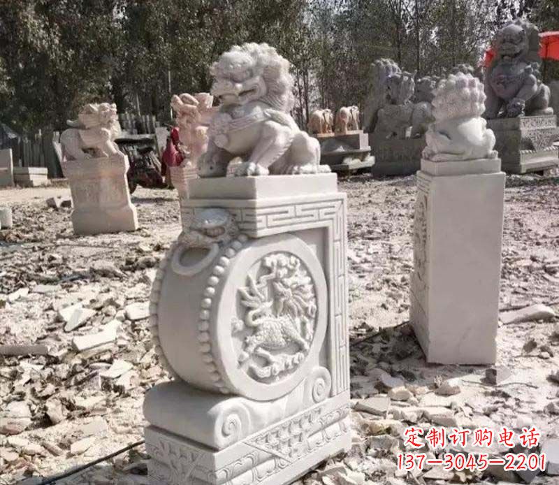 重庆石雕园林狮子抱鼓石