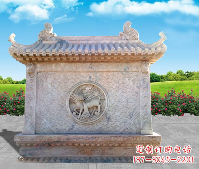 重庆石浮雕麒麟庭院影壁