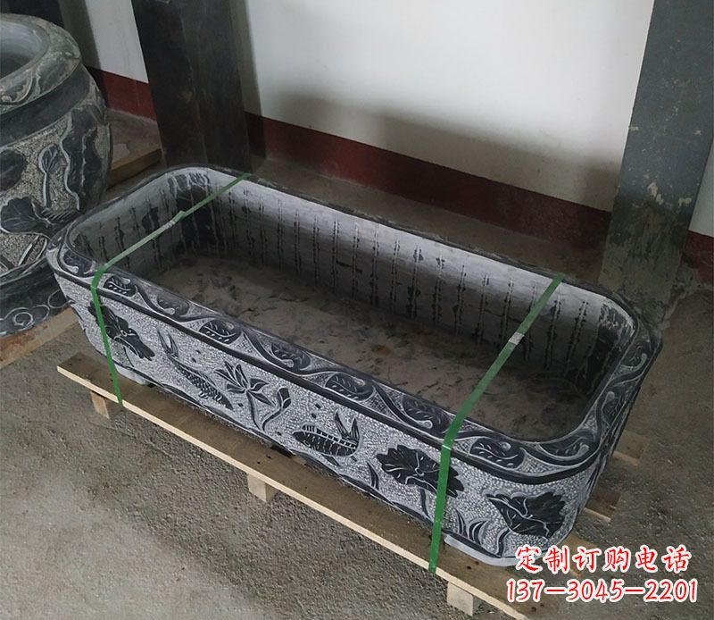 重庆石浮雕鱼缸仿古鱼缸石雕