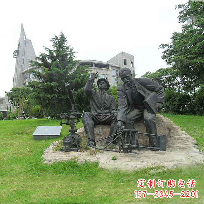 重庆世界名人美国著名发明家莱特兄弟公园名人雕塑