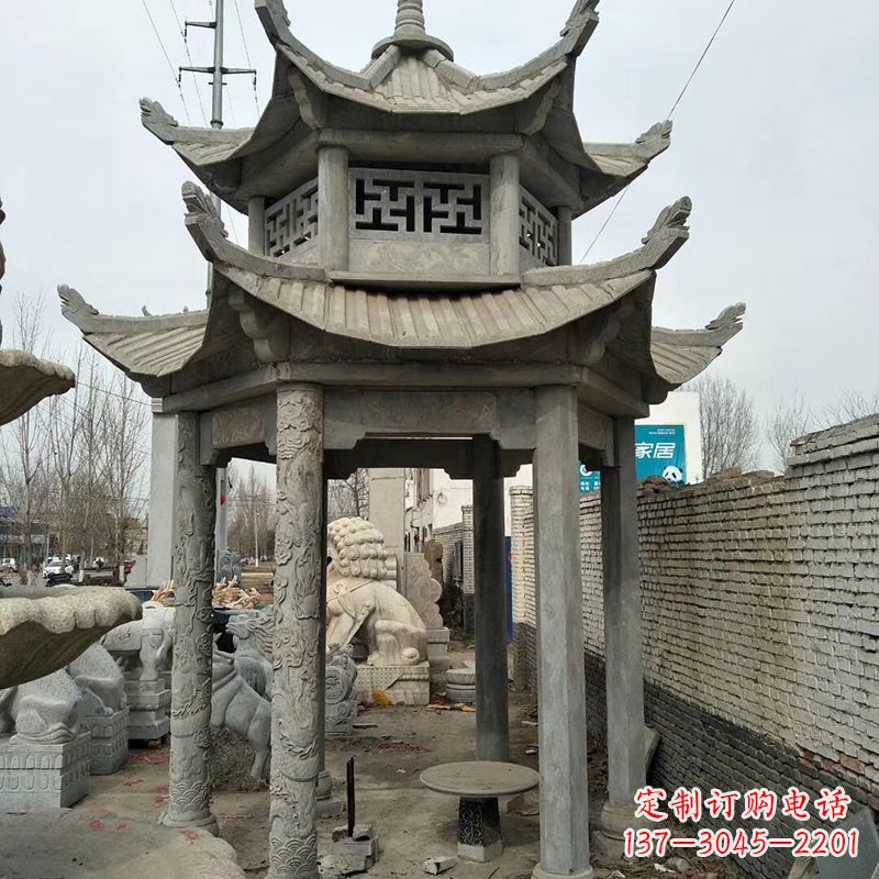 重庆双层大理石凉亭雕塑
