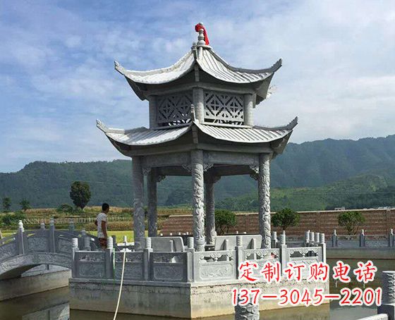 重庆双层仿古凉亭石雕_1