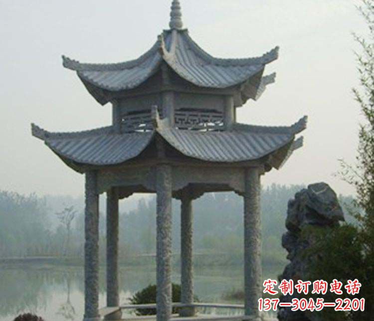 重庆双层仿古凉亭石雕_2