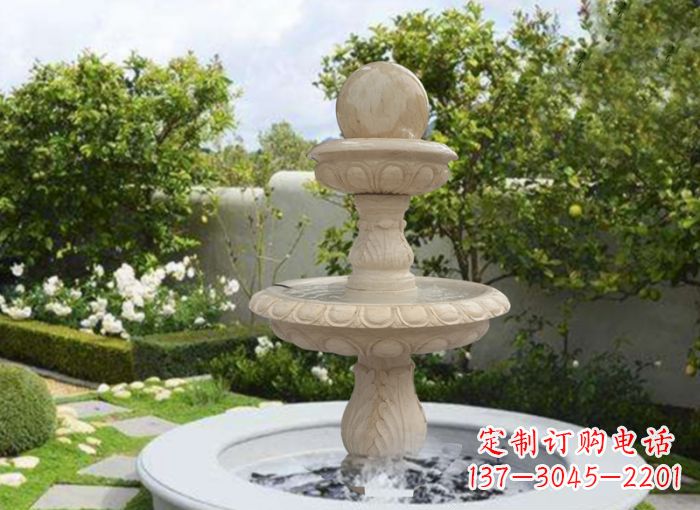 重庆双层风水球喷泉别墅石雕