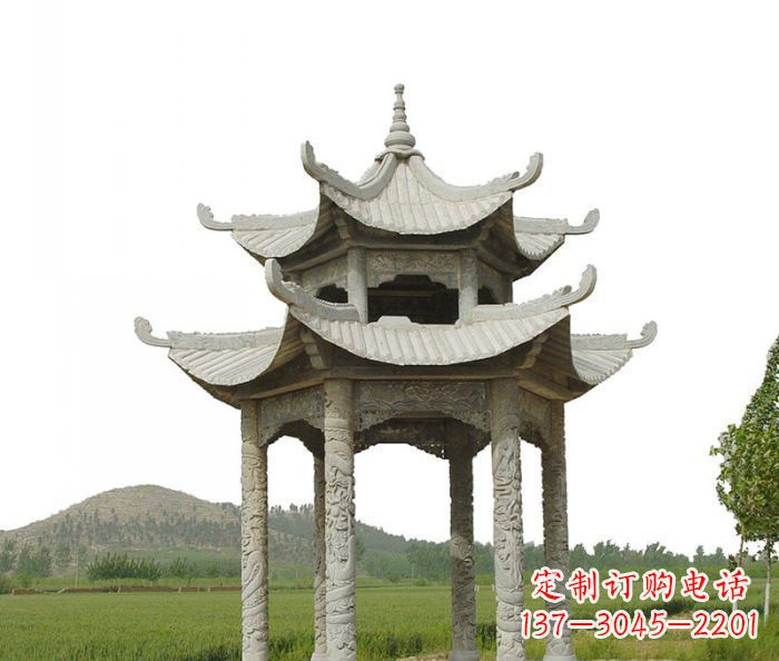 重庆双层仿古石雕凉亭