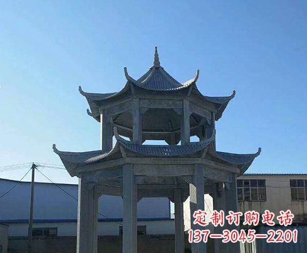 重庆双层仿古石凉亭石雕_1