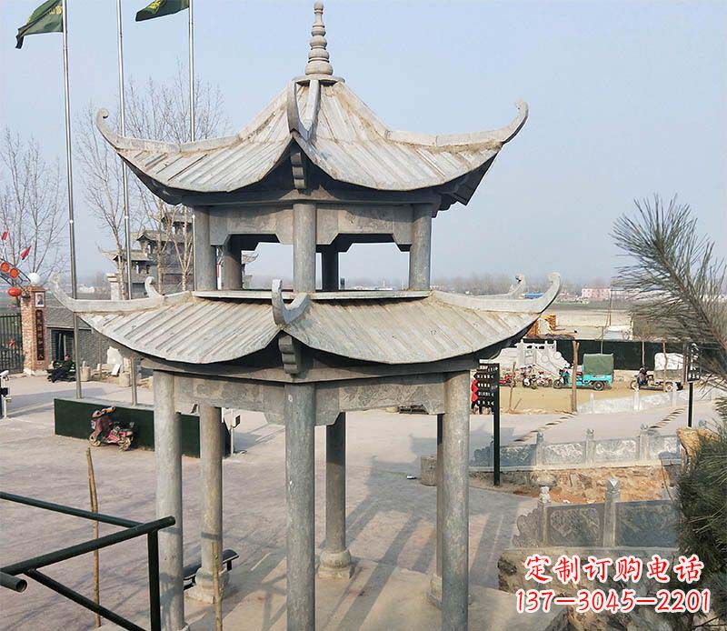 重庆双层户外凉亭石雕