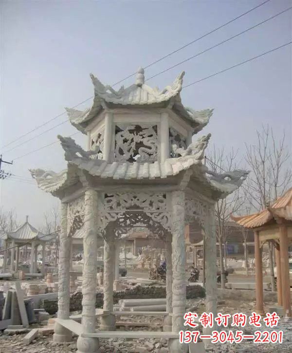 重庆双层凉亭石雕