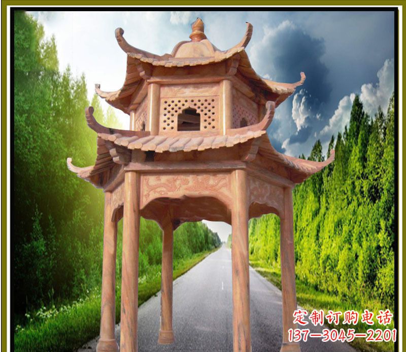 重庆双层凉亭园林石雕