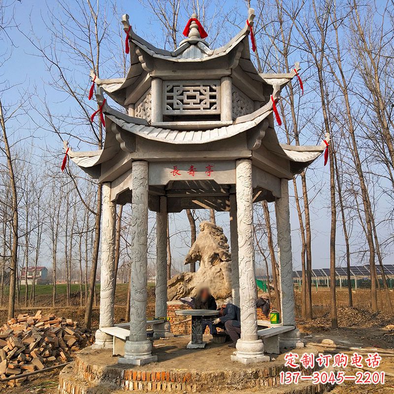 重庆双层六角石凉亭
