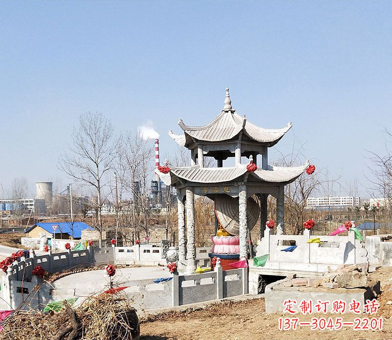 重庆双层石凉亭石雕 (2)