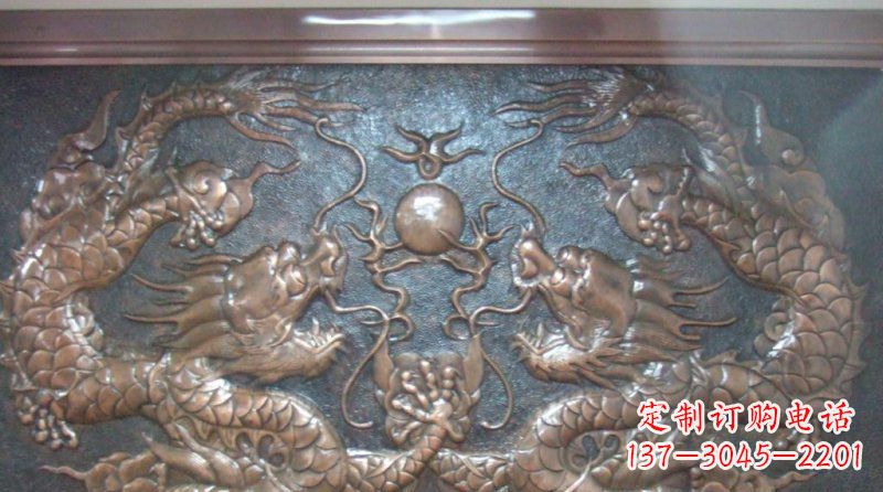 重庆双龙戏珠锻铜浮雕