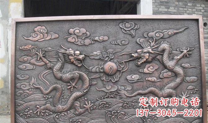 重庆双龙戏珠铸铜壁画铜浮雕