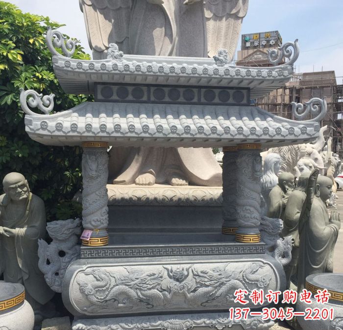 重庆寺庙景观仿古香炉石雕 (2)