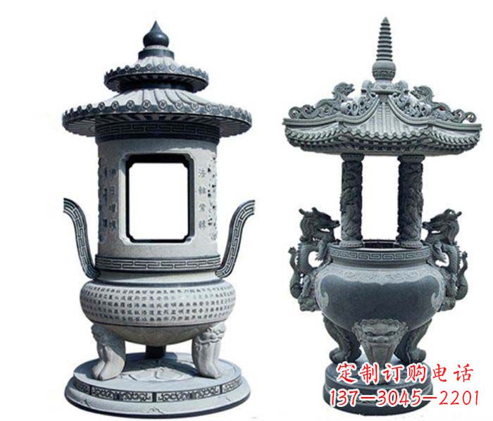 重庆寺庙景观仿古香炉石雕