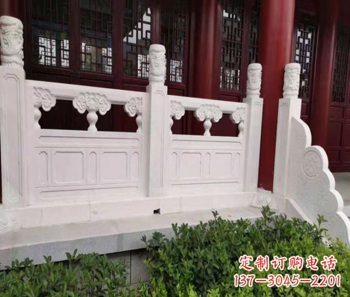 重庆寺庙景观汉白玉石浮雕栏板 (3)